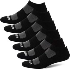 Women's Low Cut Athletic Cushioned Ankle Socks 6 Pairs 9-11 Black