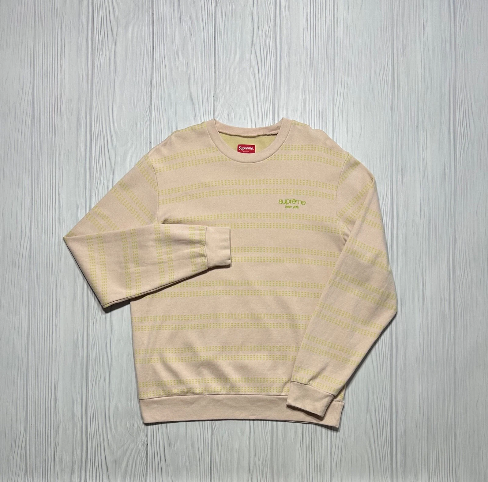Sweat shirt à rayures Supreme Dash rose vert taille M