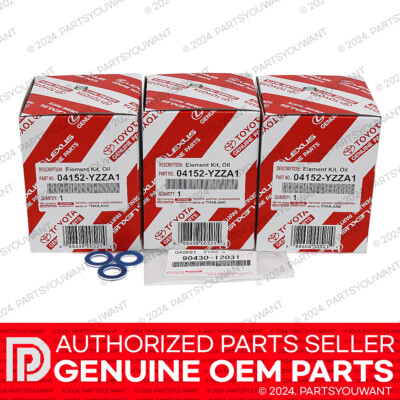 SET OF 3] GENUINE Lexus Toyota OEM Oil Filters YZZA1 W/ Drain Plug