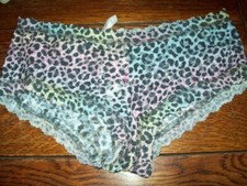 NWT HANKY PANKY STRETCH LACE BOYSHORT PANTIES 5P1281 ANIMAL MULT S