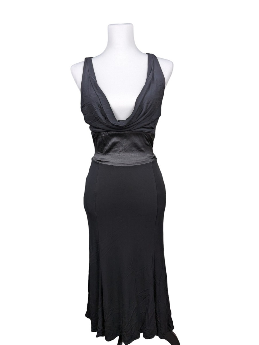 Authentic bebe women's fitted long black dress XS | eBay