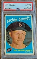1959 Topps Baseball #297 Jackie Brandt PSA 8 (PD) Nicely Centered