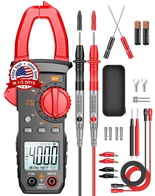 Pinza Amperimetrica Digital Multimetro De Pinsa Gancho AC/DC Probador Voltaje US