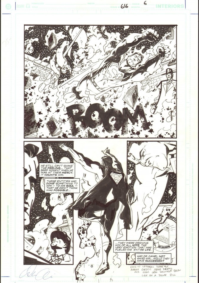 DEREC DONOVAN (AUCOIN) SIGNED 2003 SUPERMAN VS. HOLLOW MEN ORIG. ART! FREE SHIP! Comic Art