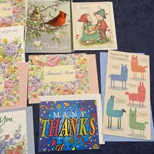 Lot Of 10 Asst. Thank You Cards w Envelopes