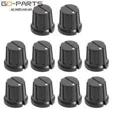 15x15.5mm Black Speed Tone Knob For BASS Guitar Effect Pedal AMP 1/4" Brass Hole