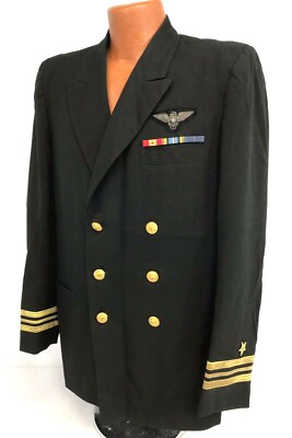 Vintage US Navy Pilots Dress Blue Tunic - Bullion Wings | eBay