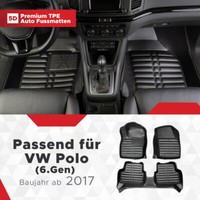 5D Premium Auto Fussmatten TPE Set Passend FüR VW Polo (6.Gen) Baujahr Ab 2017