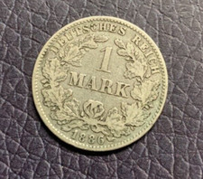 KAISERREICH: 1886 1 Mark Mz. J kleine Adler sehr schön/RRR