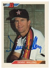 DENNY WALLING HOUSTON ASTROS RARE SIGNED BASEBALL CARD