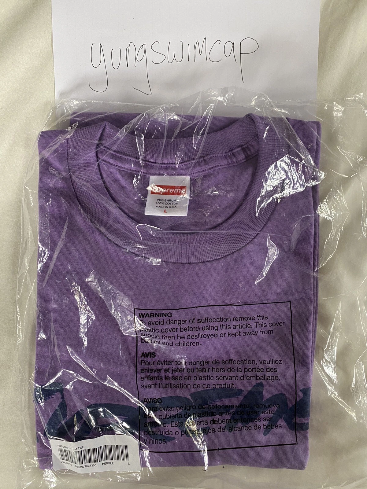Tee shirt Supreme Futura Logo   Violet   Large L