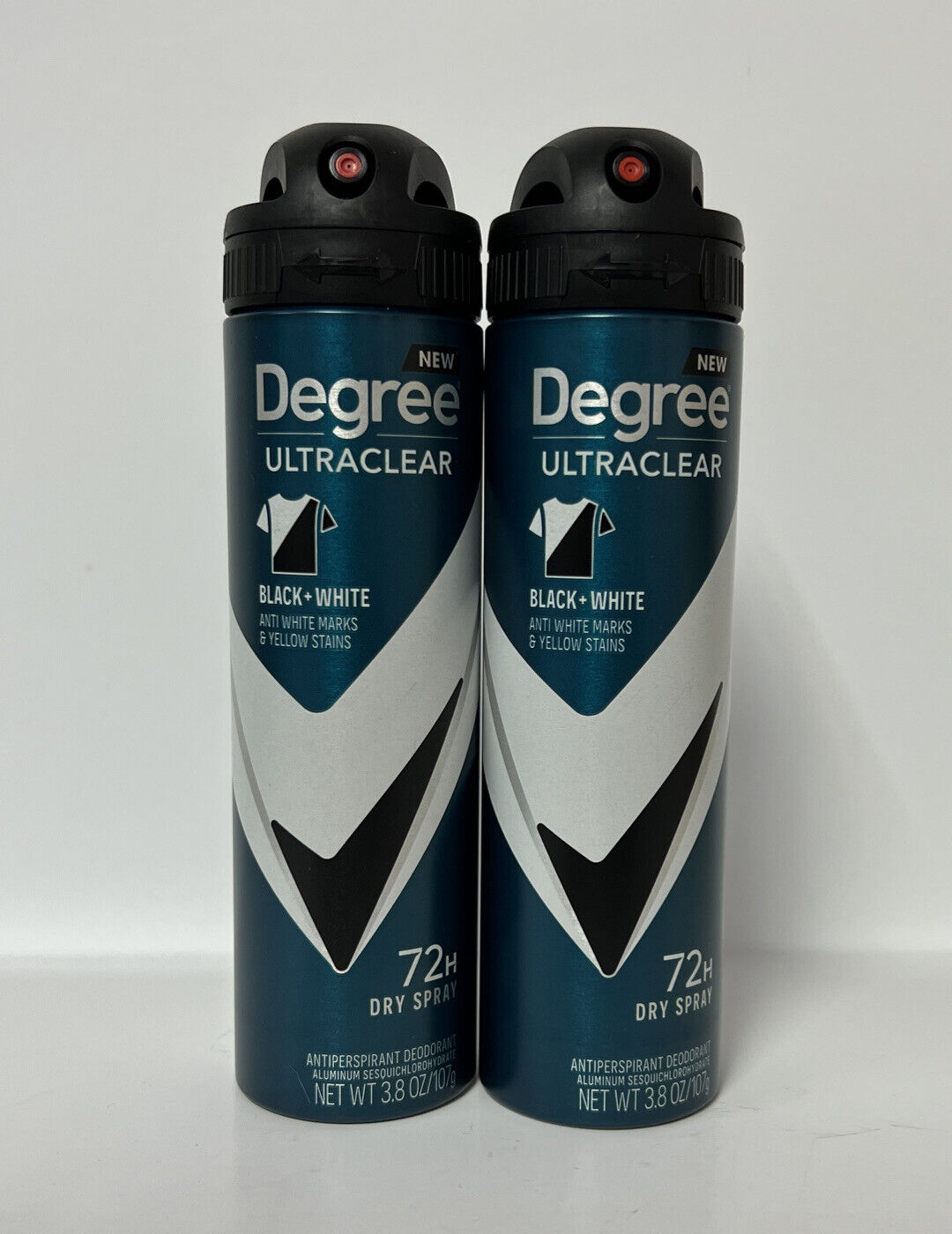 (2) Degree Men Ultraclear Black+White 72HR Antiperspirant Dry Spray-3.8oz. Each