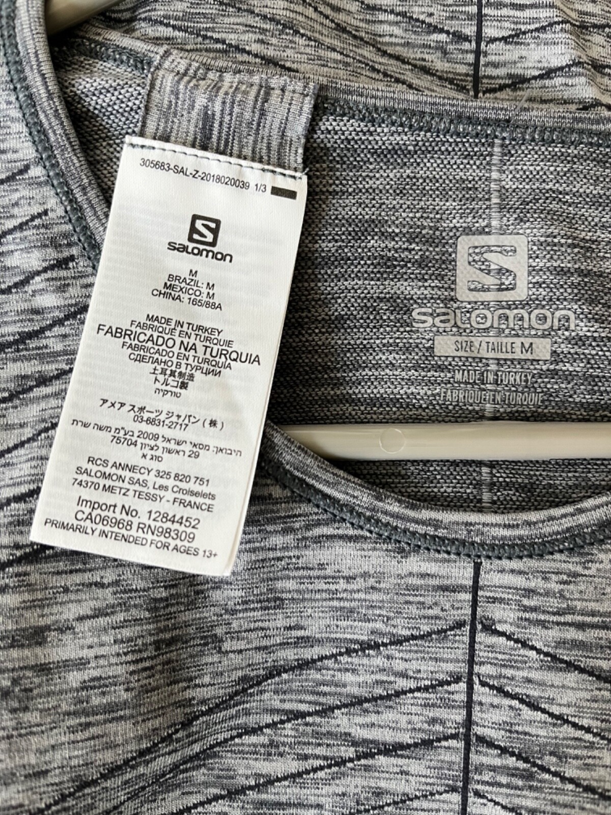 CAMICIA GRIGIA MANICA LUNGA SALOMON NUOVA CON ETICHETTA TAGLIA MEDIA