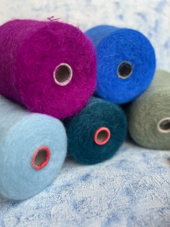 Kid Mohair Silk Yarn on cone- 75/25% Kid Mohair/Silk, per 100g/3.52oz - Image 2 of 4