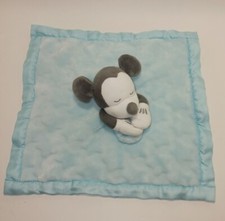 Disney Baby Mickey Mouse Lovey Pastel Blue EXCELLENT Condition Satin Edge 11" Sq