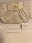 Ladies Small White Clutch Coach Purse Signature C