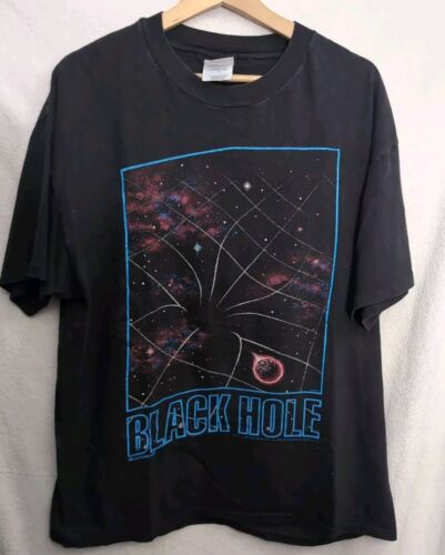 Vintage 1993 BLACKBIRD Science Black Hole Single Stitch T Shirt XL - Afbeelding 1 van 7