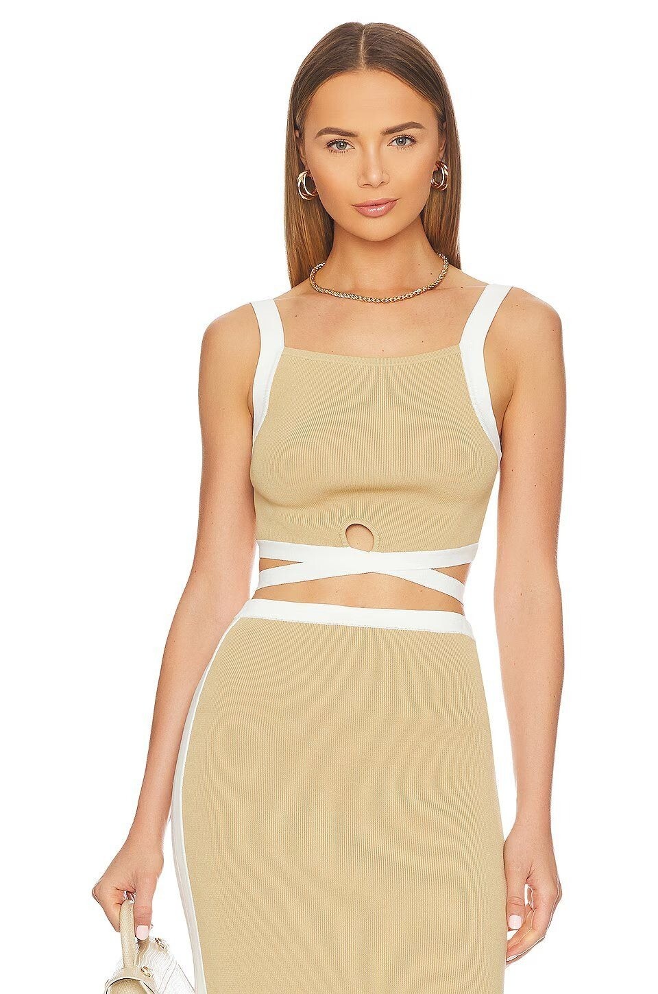 ALTRA SIGNIFICANT OTHER Taylor crop top con ritaglio e spalline cerbiatto donna taglia 6