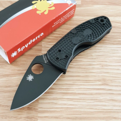 Spyderco Ambitious Folding Pocket Knife 2.25'' 8Cr13MoV Steel Blade FRN Handle