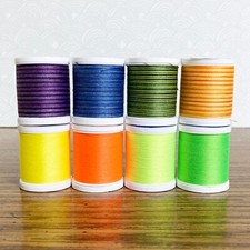 Coats  Clark Dual Duty Thread 8 Spools VARIEGATED NEON Polyester All Purpose