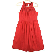 New J. Crew Womens Chiffon Sleeveless Dress Pink Size 6 Lined Pockets Whimsy