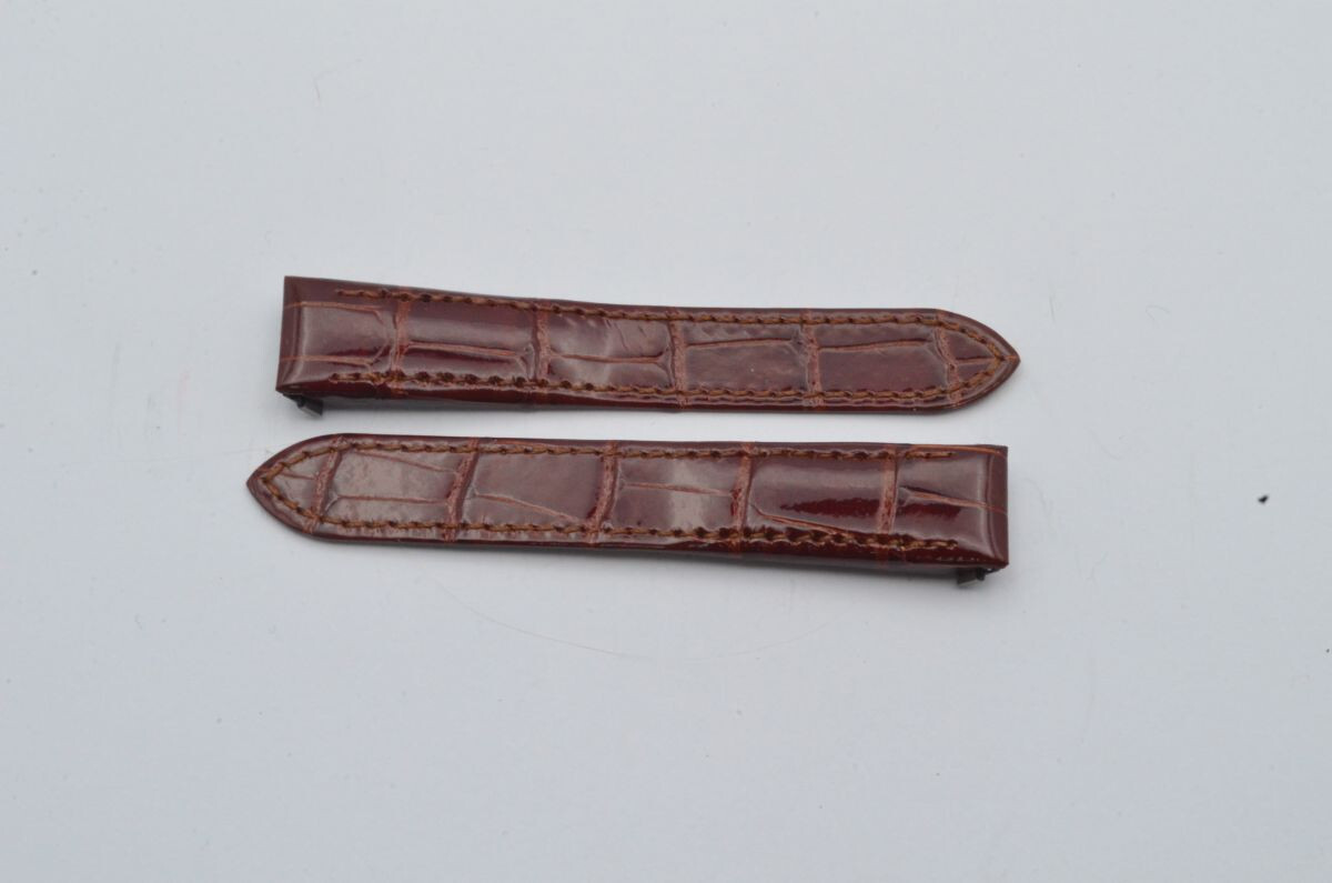 Cartier Roadster Lady Leather Bracelet 15MM with 14MM Folding Clasp in Braun