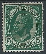 1906 KINGDOM EFFIGY 5 CENT VARIETY DOUBLE PRINT MH * - W151