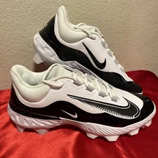 Nike Alpha Huarache Elite 4 Low MCS Baseball Shoe Black/White FD6255-101 Size 11