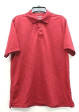 Saddlebred Mens Red Short Sleeve Side Slit Comfort Performance Polo Shirt M