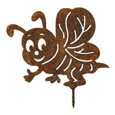 Edelrost Biene zum Einschrauben Rost Gartendeko Metall Gartendekoration Figur