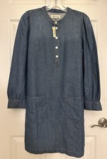 Madewell Blue Denim Patch Pocket Popover Shirtdress Size Small S NWT