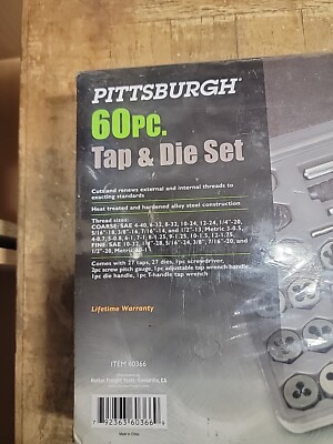 メ*ィ　ディップス&プレートストレージセット PITTSBURGH 60 piece TAP & DIE SET SAE & Metric Item 60366 FACTORY