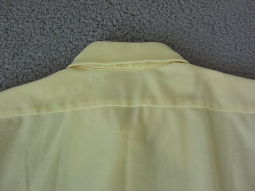 Vintage Arrow Shirt Adult 15 Medium Yellow 70s Big Collar Disco Mens Polyester - Picture 11 of 13