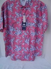 NEW MENS IZOD DESERT ROSE FLORAL PRINT PERFORMANCE SHORT SLEEVE SHIRT SIZE XL