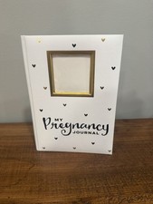 Pregnancy Journal Hardcover Guided Keepsake Book Baby Album White Gold Black
