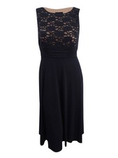 Connected Women's Lace Bodice Dress (6, Black/Gold)