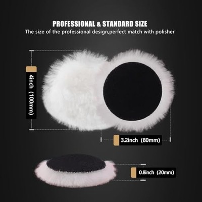 Wool Buffing Polishing Pad, SPTA 3 Inch (75mm) Lambwool Wool Buffing polishing