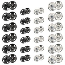120 Sets Sew-on Snap Buttons Metal Snaps Fasteners Press Studs Buttons for Se...