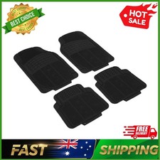 4 Pcs Car Floor Mats Universal Front Rear Rubber Black Fit Carpet Set Heavy Duty