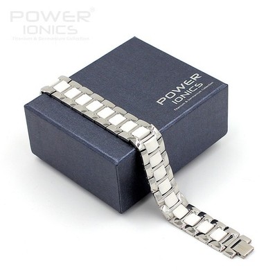 Original Power Ionics  Armband PT060 Silber/Weiß   Neu & versiegelt
