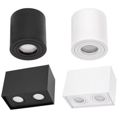 Spectrum LED Aufbauleuchte Deckenleuchte Chloe GU10 IP65 schwenkbar Schwarz Weiß