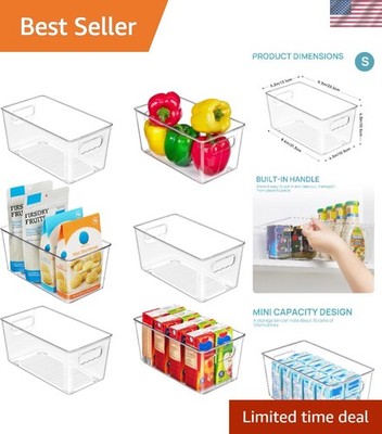 Elegant Clear Plastic Storage Bins - 6 PCS Pantry Organizer Set for Easy Living