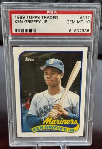 1989 KEN GRIFFEY JR TOPPS TRADED ROOKIE PSA 10  MARINERS 50-50? (936)