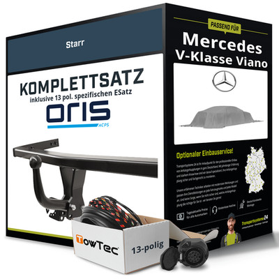 Für MERCEDES V-Klasse Viano Typ W639 Anhängerkupplung starr +eSatz 13pol 04- PKW