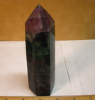 .9lb 5.25inchs GREEN/PURPLE FLUORITE TOWER (BLUE FLUORESCENT) BRAZIL #183 — photo 2