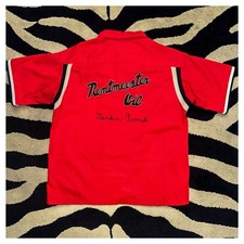 Hilton Vintage 60s Chain Stitch Bowling Shirt Size L