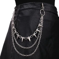 Men's and Women's Hip-hop Rivets Multi-layer Waist Chain Jeans Chain Alloy