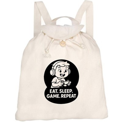 ''Essen. Schlaf. Spiel. Repeat.' Canvas Rucksack / Backpack (RK00039586)