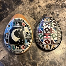 Vintage Peru Ocarina Clay Pottery Flute Whistle 8  6 Hole