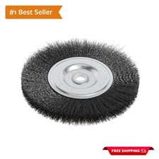 Forney 72747 Fine Crimped Wire Bench Wheel Brush - 6-inch, 1/2 5/8 Arbor